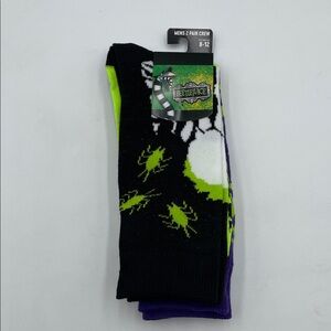 Men's Crew Socks - Beetlejuice -‎ Bioworld - Halloween - 2 Pack - Shoe size 8-12